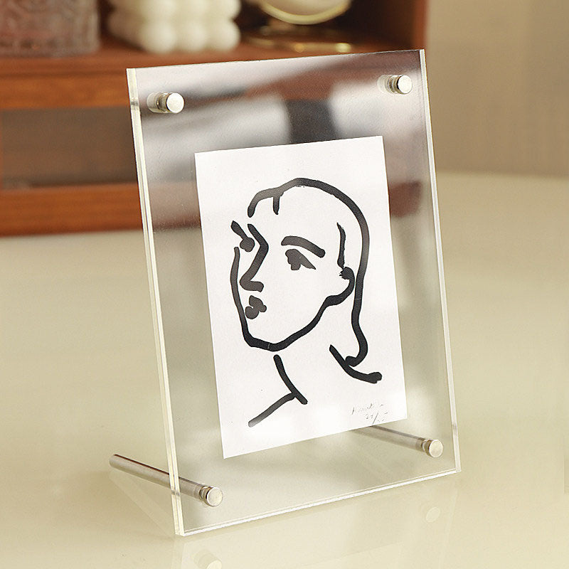 5-Inch 6-Inch 7-Inch Acrylic Frame With Double-Sided Transparent Crystal Wall Hanging Postcard Photo Home Office Desk Decoration