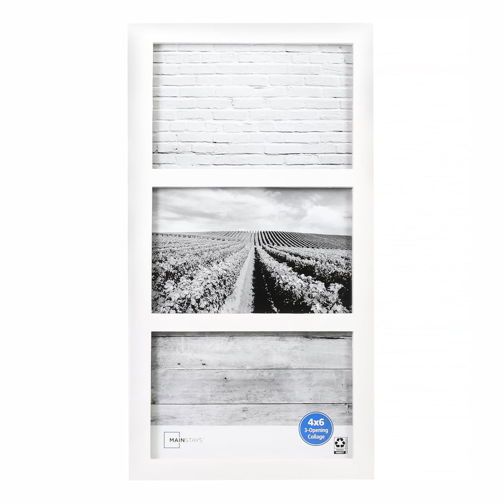 3 Opening 4x6 Picture Frame 2 Pack Gallery Collage Wall Mount Tabletop Display MDF Home Decor Vertical Horizontal
