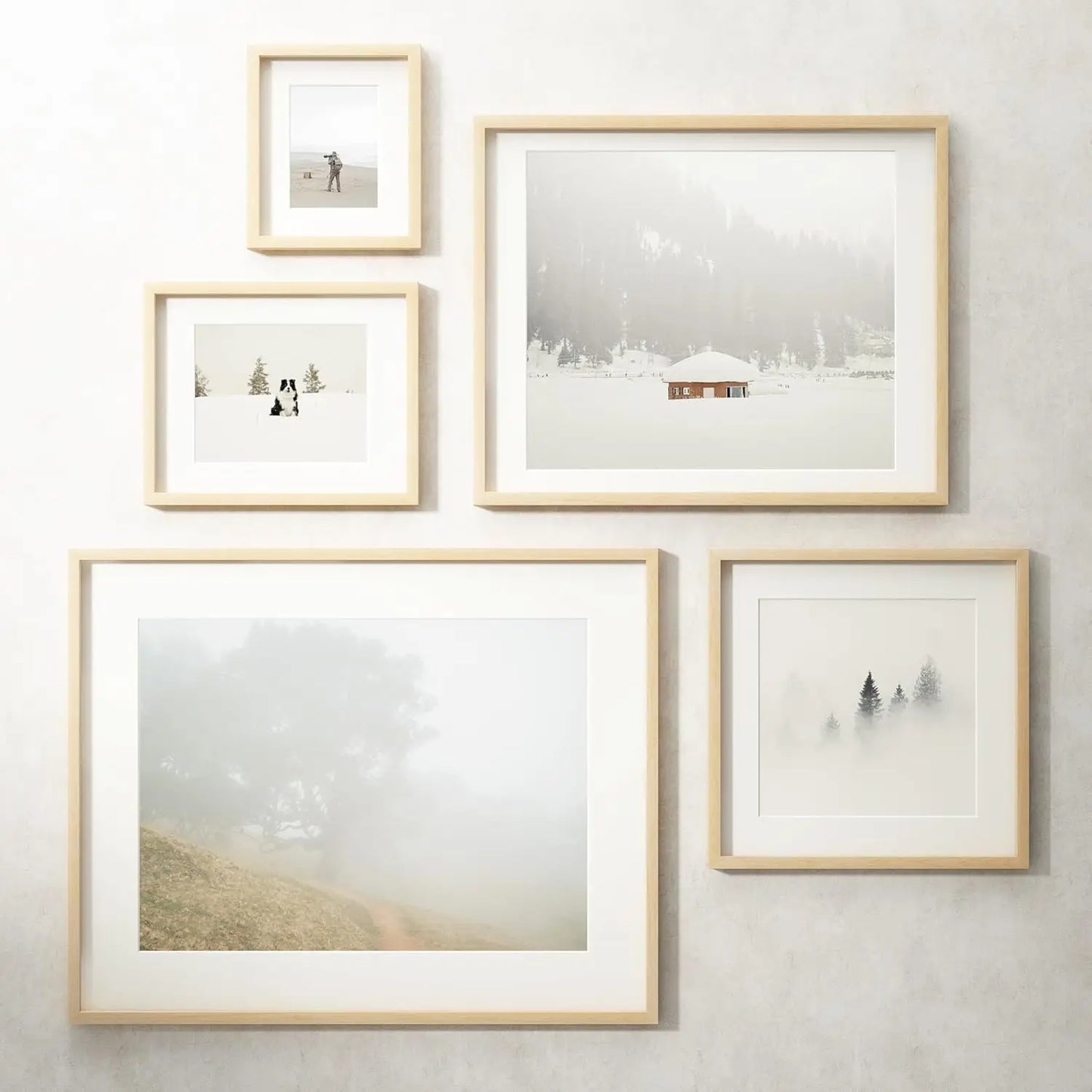 XMSJ-Sale16 x 20 Picture Frame Set of 3, USA-Sourced Natural Maple Wood Photo Collage with HD Tempered Glass, Modern Simpl