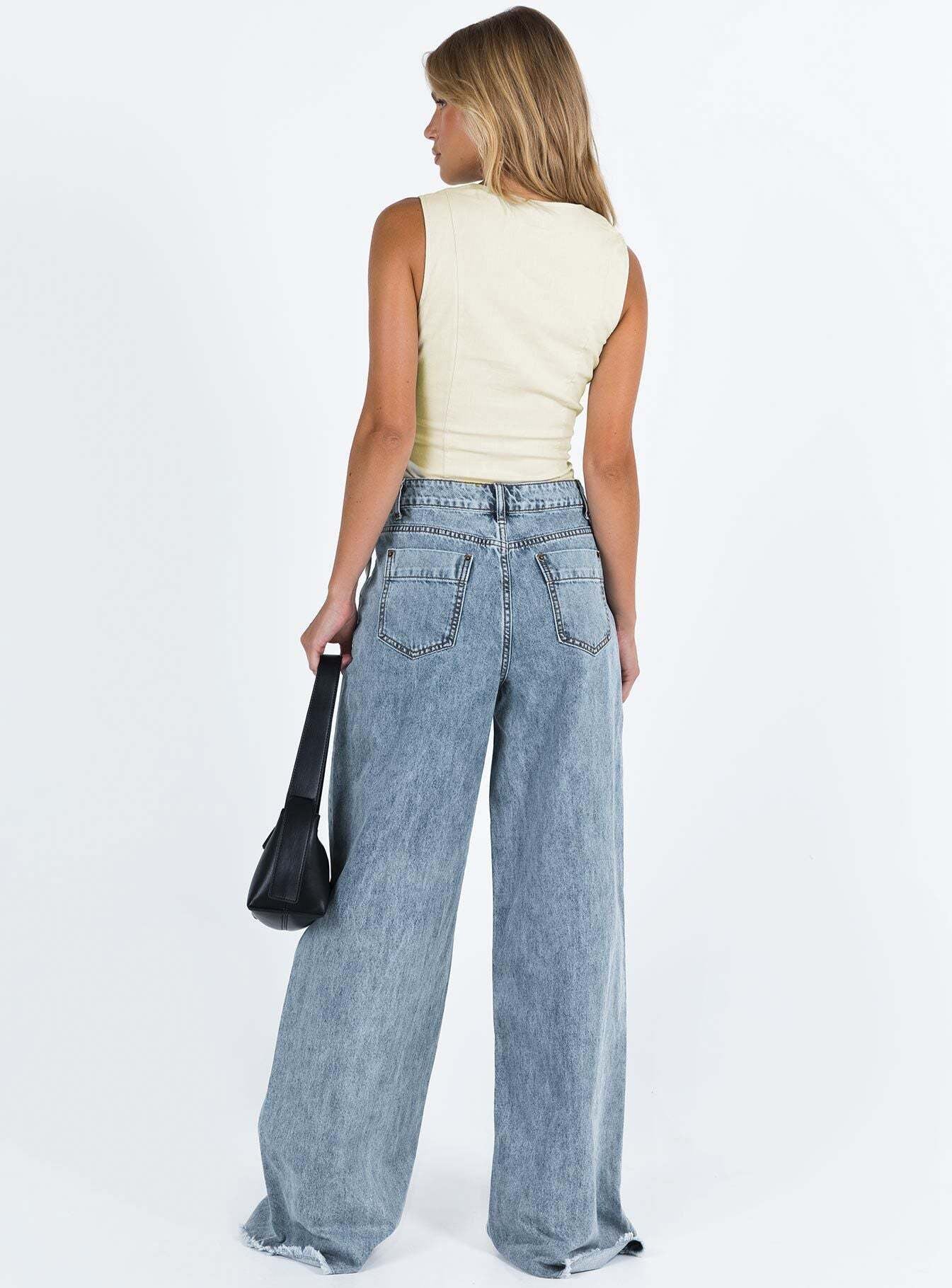 European and American casual loose denim pants for women