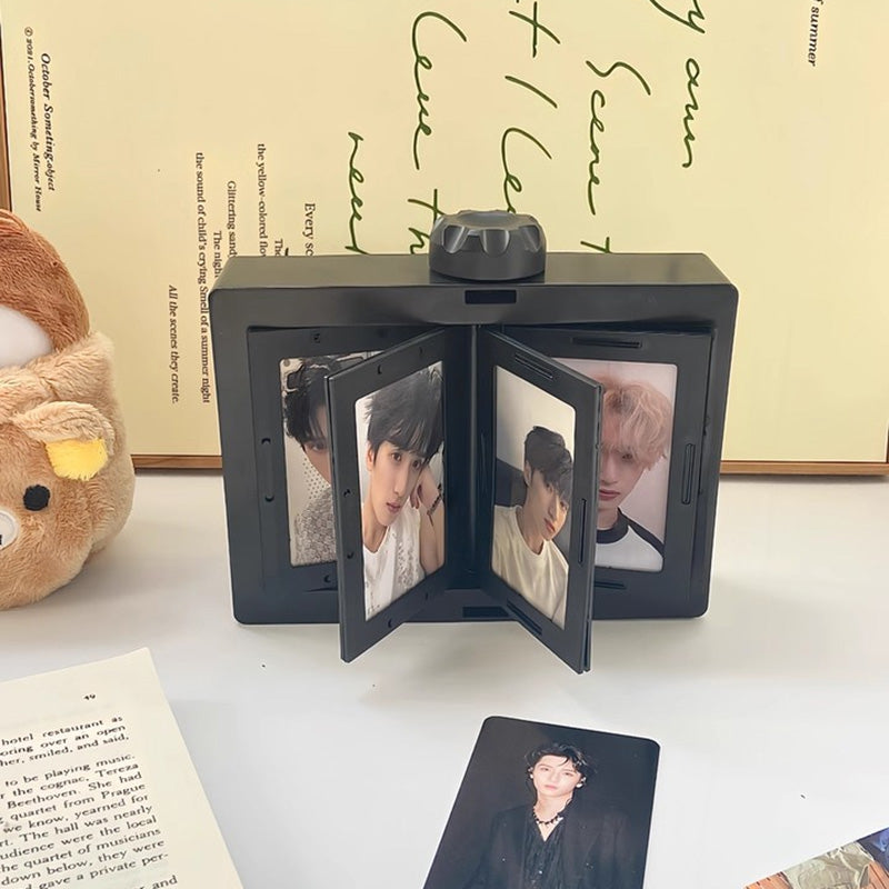 Rotatable Photo Frame Kpop Photocard Holder Idol Picture Frame Display Stand Desk Accessorie Room Desktop Decor Marco De Fotos