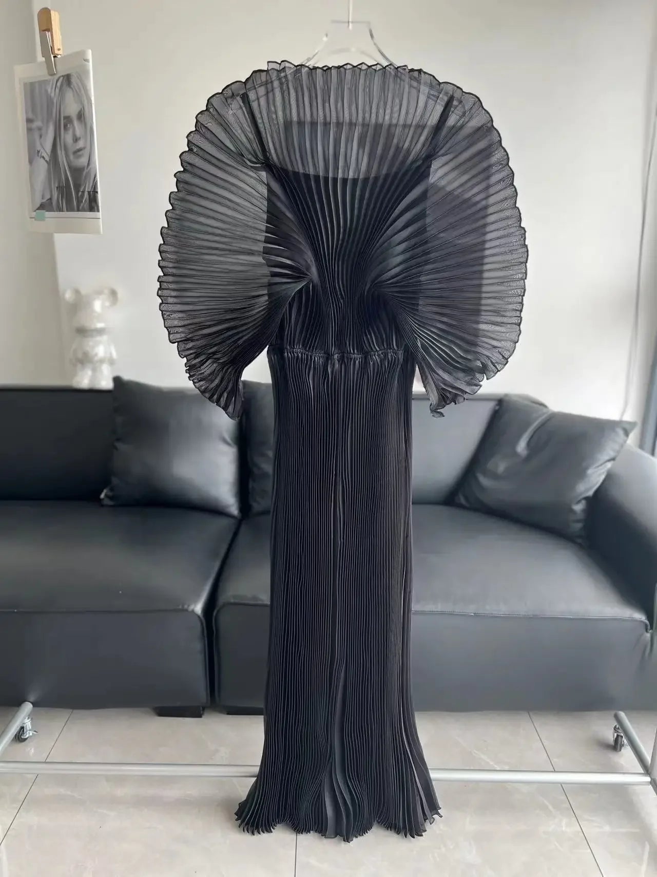Fold Miyake Folds 2024 Fall New Women's Hand-pleated Loose Dress Plus-size Women's Evening Dress