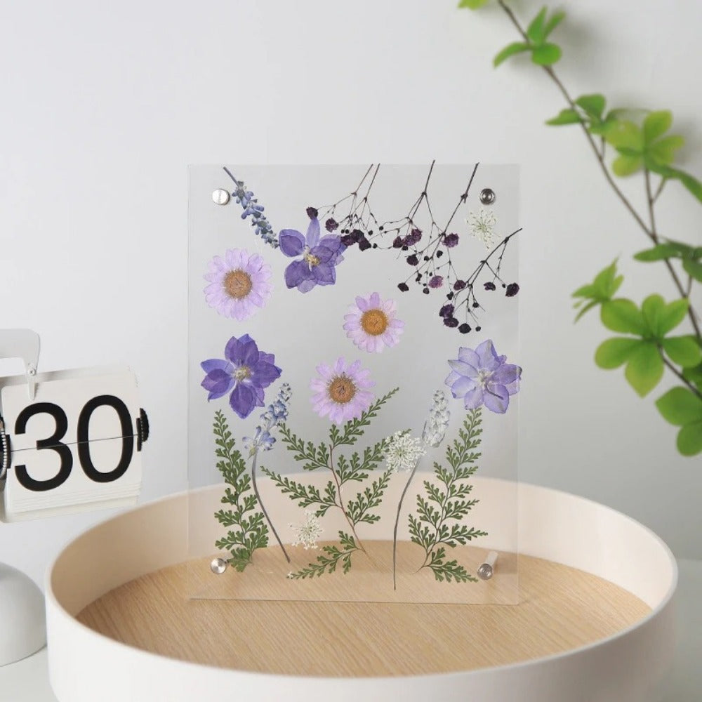 New DIY Glass Picture Frame Double-Sided Transparent Display Stand Decorative Handmade Acrylic Photo Frame For Dried Flowers