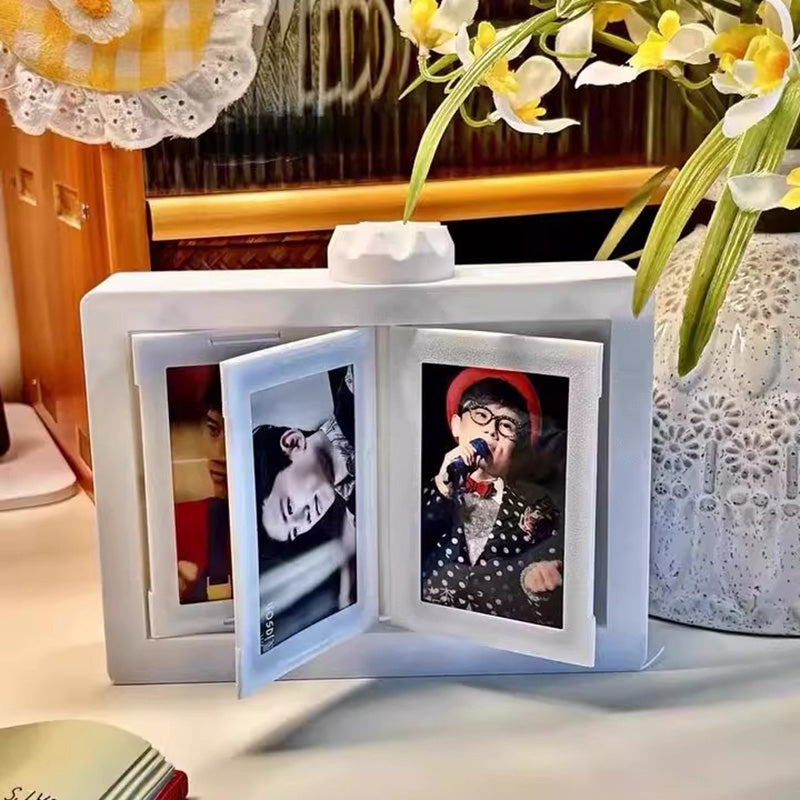 Rotatable Photo Frame Kpop Photocard Holder Idol Picture Frame Display Stand Desk Accessorie Room Desktop Decor Marco De Fotos