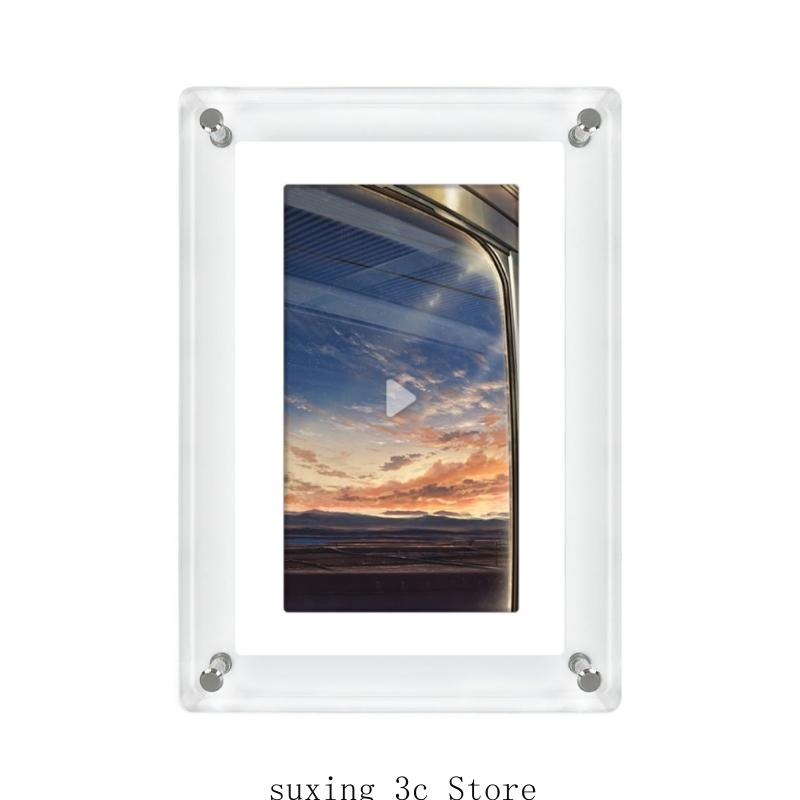 5Inch Acrylic Video Photo Frame Automatic Rotation Feature 1200mAh Rechargeable Battery For Home and Office Decoration