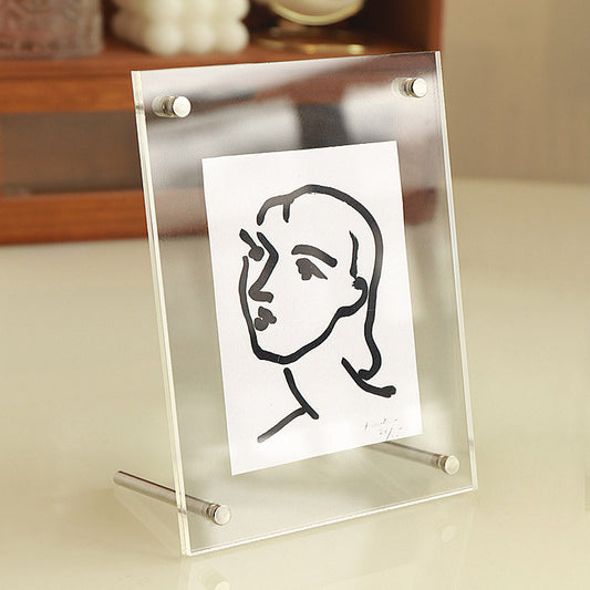 5-Inch 6-Inch 7-Inch Acrylic Frame With Double-Sided Transparent Crystal Wall Hanging Postcard Photo Home Office Desk Decoration