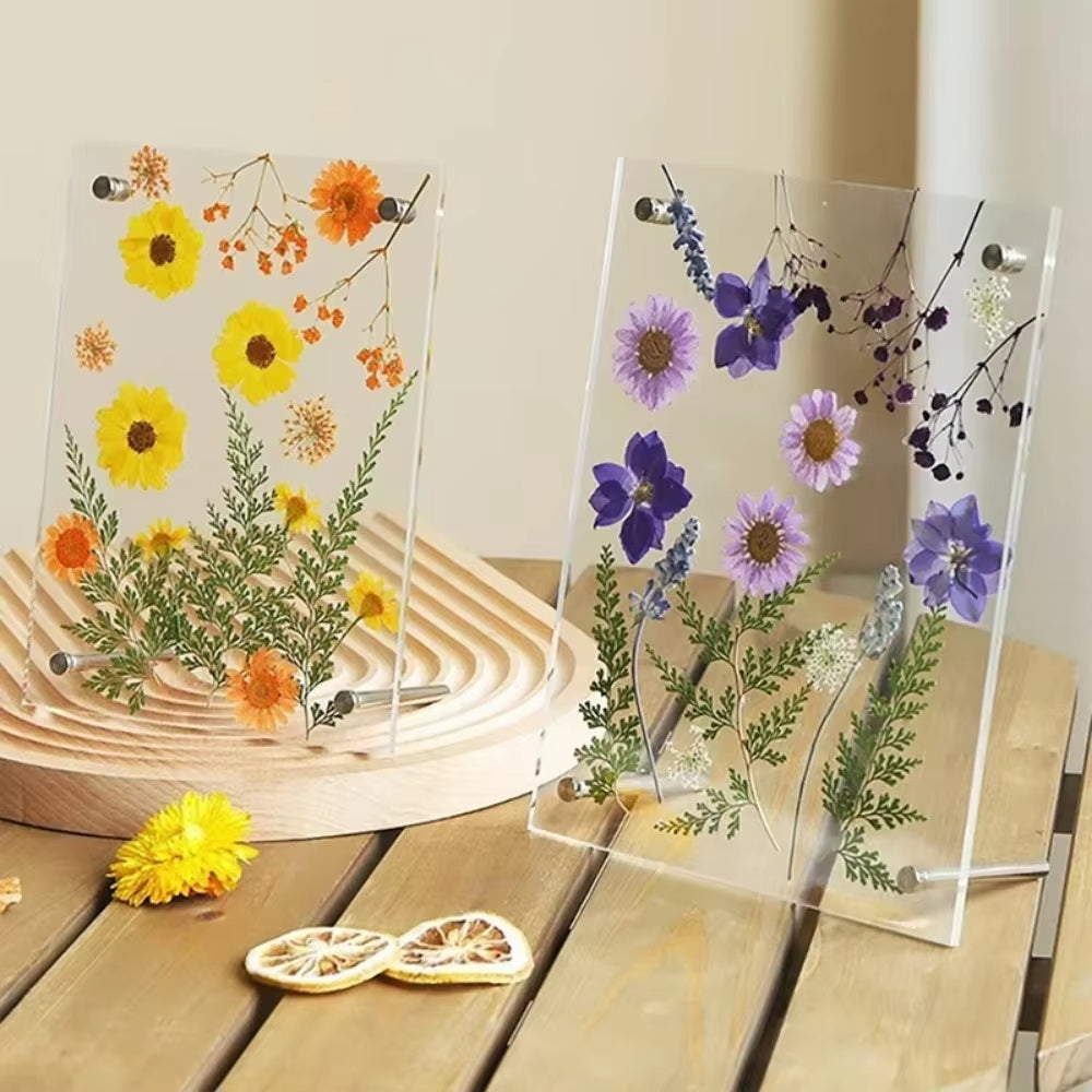 New DIY Glass Picture Frame Double-Sided Transparent Display Stand Decorative Handmade Acrylic Photo Frame For Dried Flowers