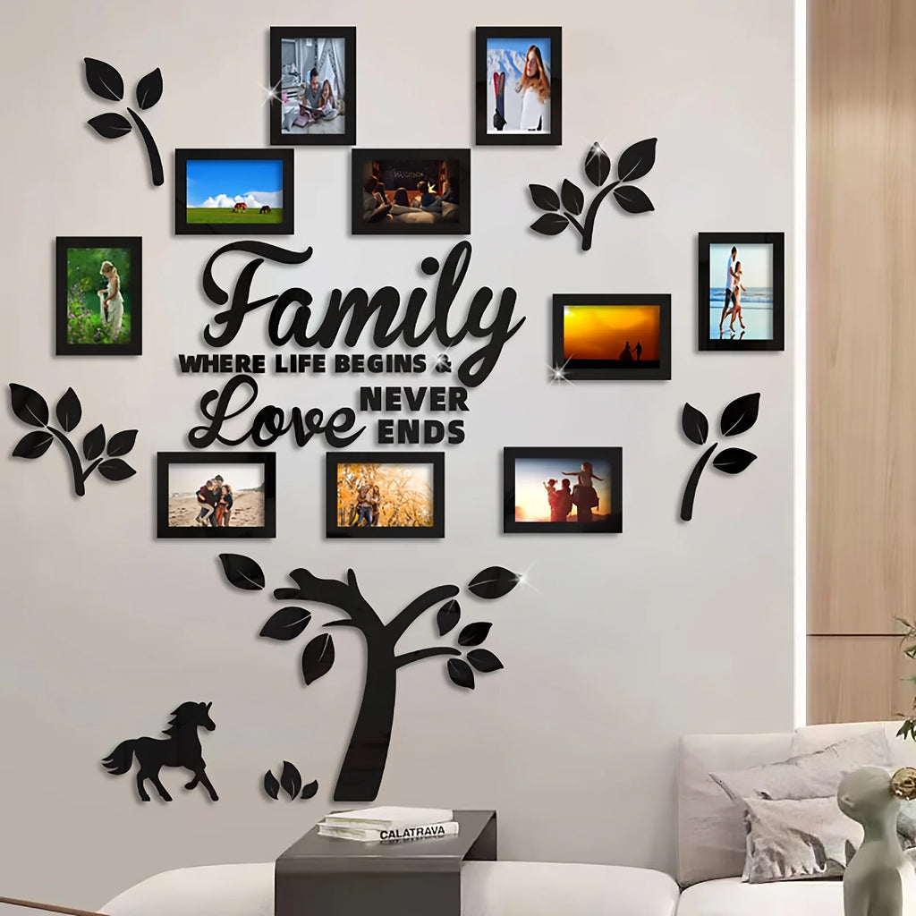 3D Acrylic Photo Frame Wall Decorations with Poster Templates Collage Gallery Family Wedding Back to School Anniversary