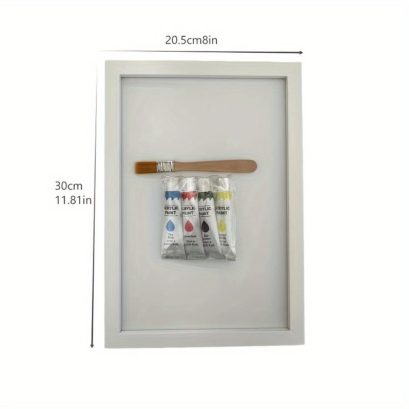 Home Decoration 1 set Modern Wooden Picture Frame DIY Family Handprint Kit Craft Wall Mountable Keepsake Gifts