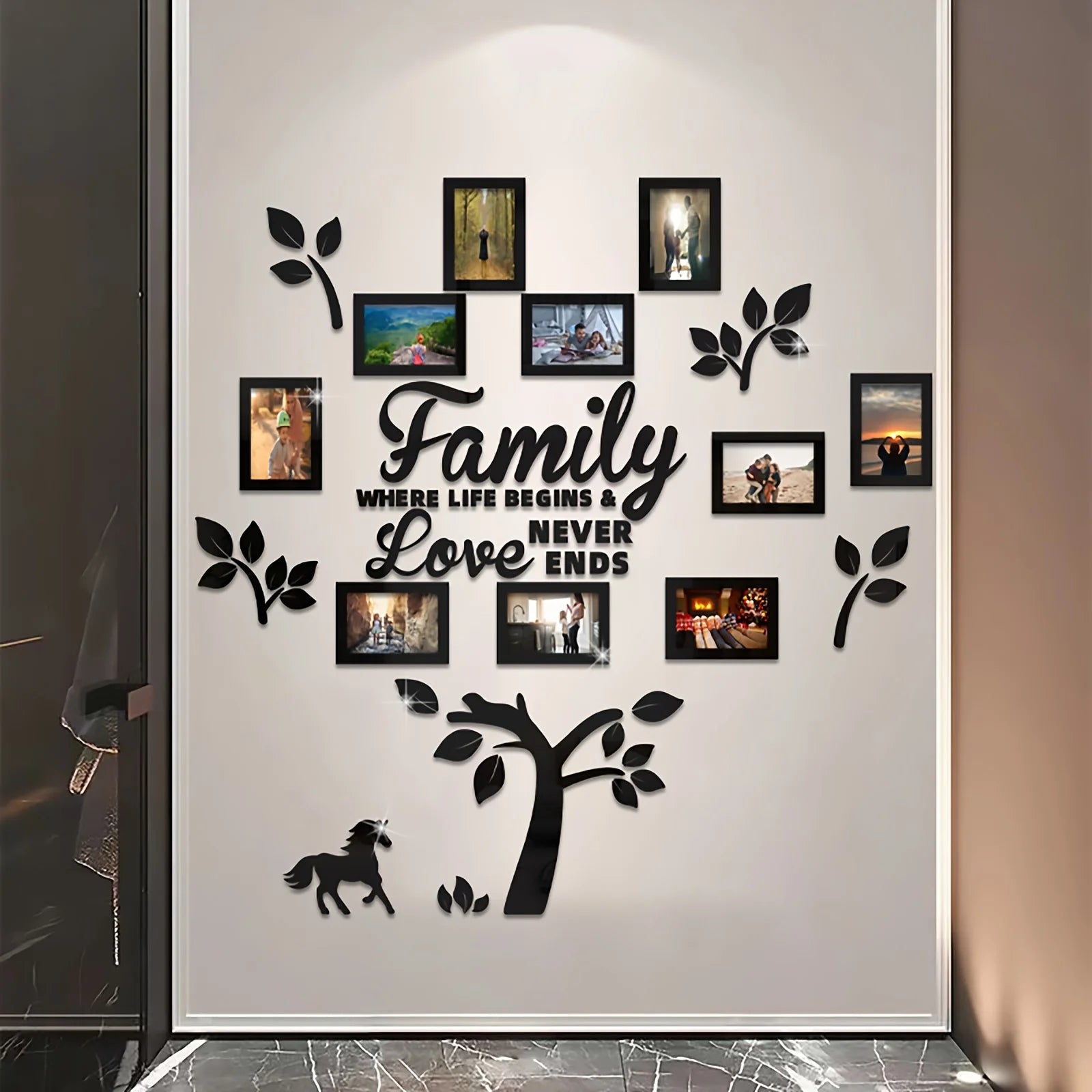 3D Acrylic Photo Frame Wall Decorations with Poster Templates Collage Gallery Family Wedding Back to School Anniversary
