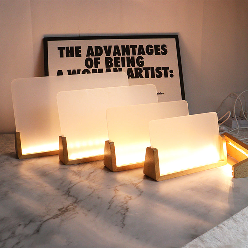 Creative LED lights Solid Wooden Photo Frame Innovative Acrylic U Shaped Photo Frame Home Desk Decoration