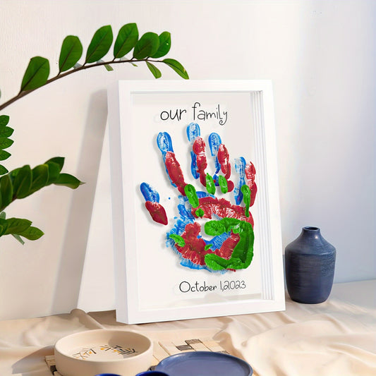 Home Decoration 1 set Modern Wooden Picture Frame DIY Family Handprint Kit Craft Wall Mountable Keepsake Gifts