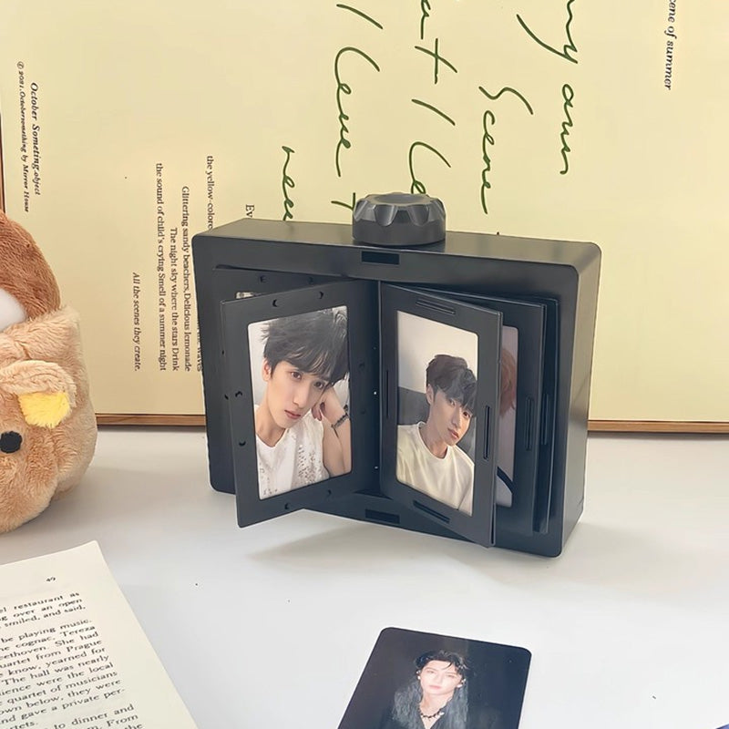 Rotatable Photo Frame Kpop Photocard Holder Idol Picture Frame Display Stand Desk Accessorie Room Desktop Decor Marco De Fotos