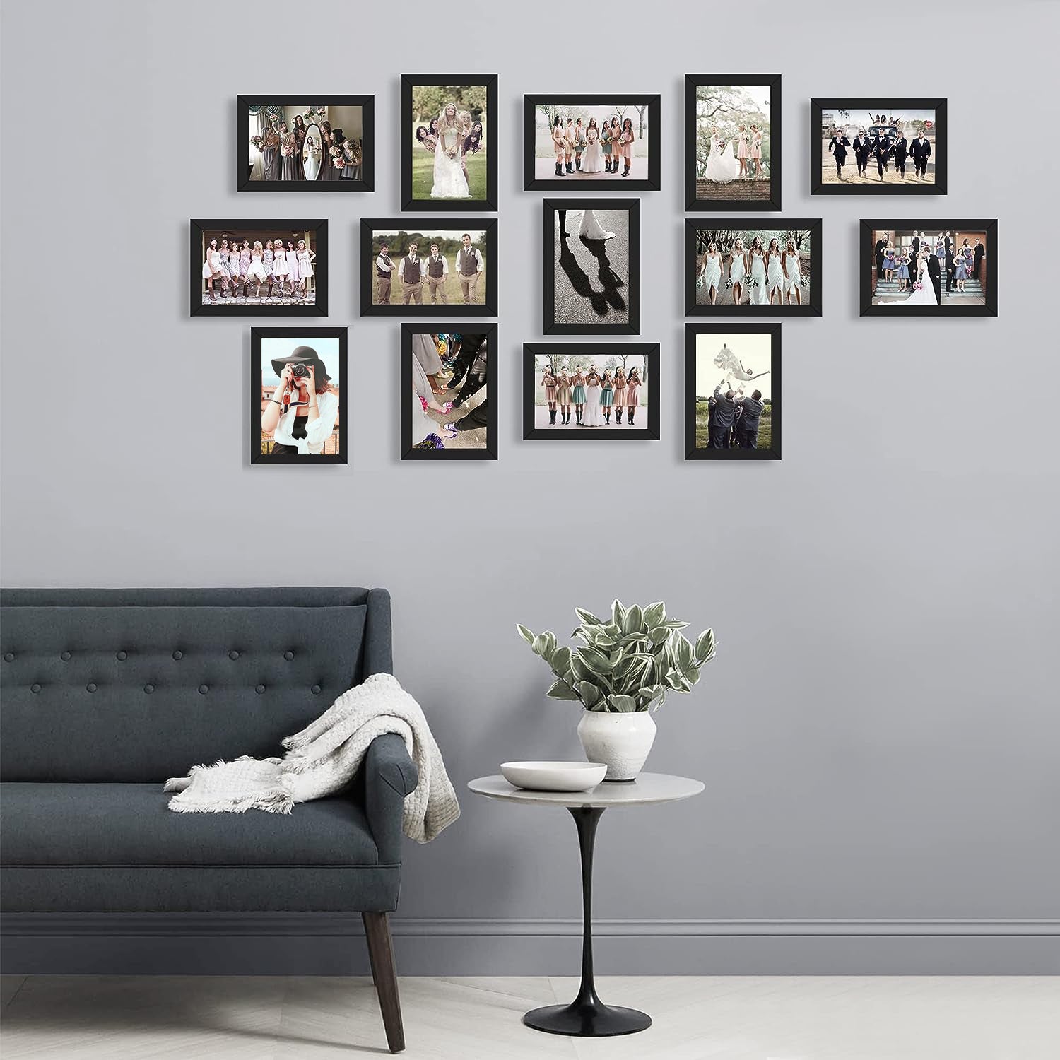 14pcs 4x6 Inch Picture Frames, Wooden Photo Frames without Mat ,Tabletop or Wall Display for Prints, Paintings, Poster