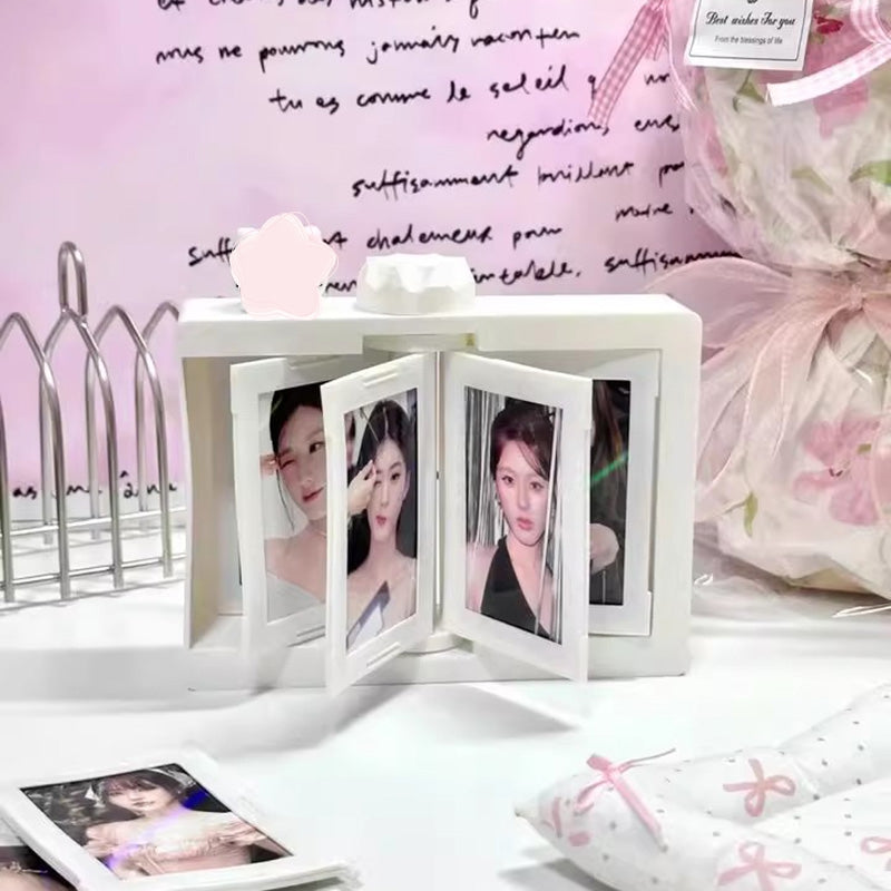 Rotatable Photo Frame Kpop Photocard Holder Idol Picture Frame Display Stand Desk Accessorie Room Desktop Decor Marco De Fotos