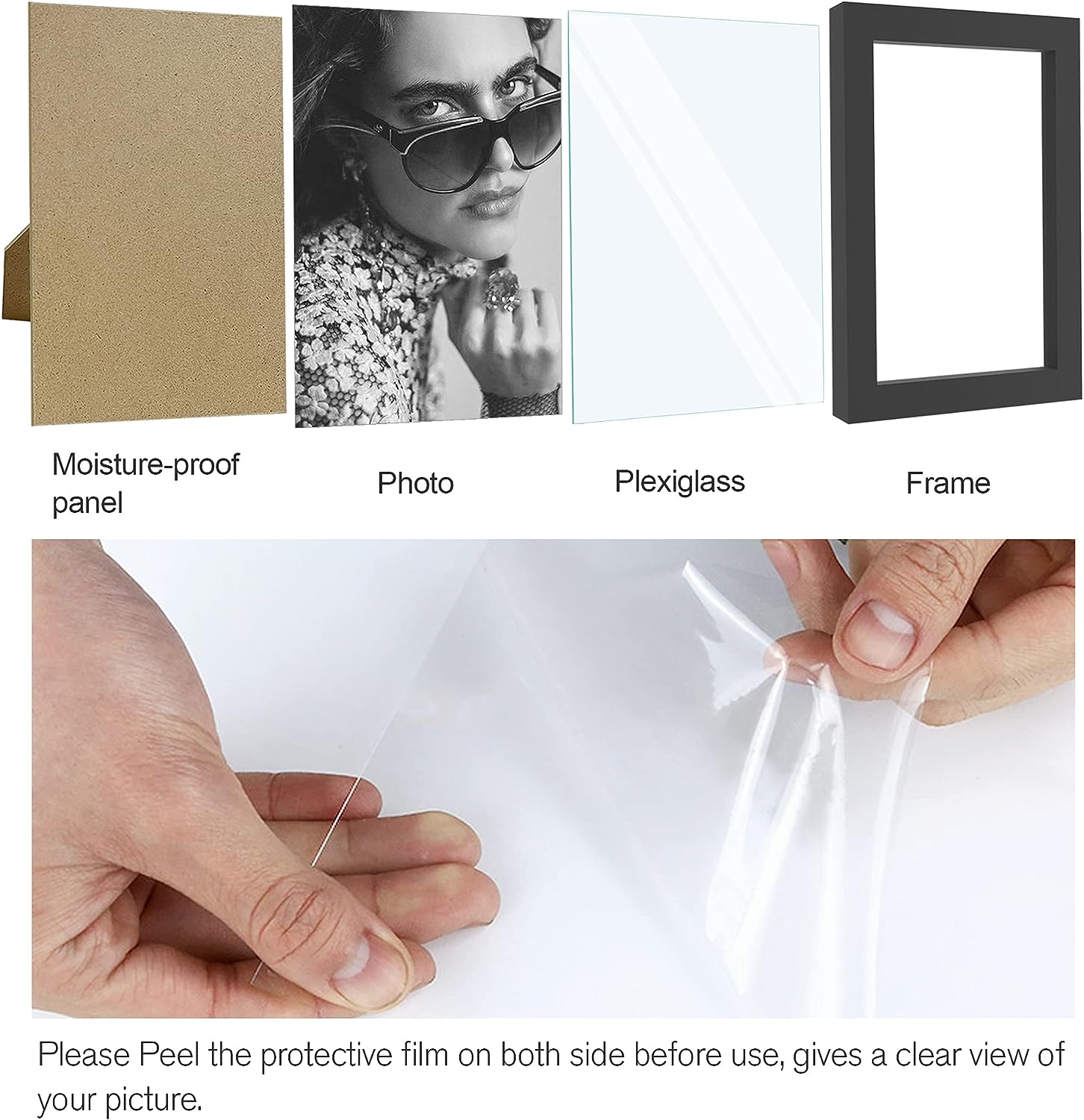 14pcs 4x6 Inch Picture Frames, Wooden Photo Frames without Mat ,Tabletop or Wall Display for Prints, Paintings, Poster