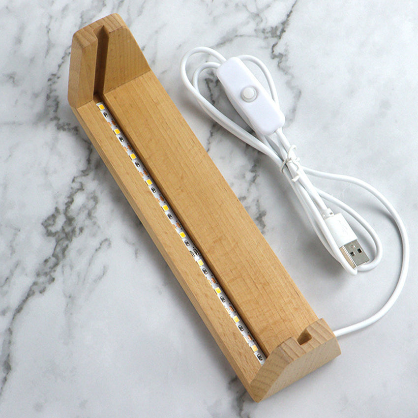 Creative LED lights Solid Wooden Photo Frame Innovative Acrylic U Shaped Photo Frame Home Desk Decoration