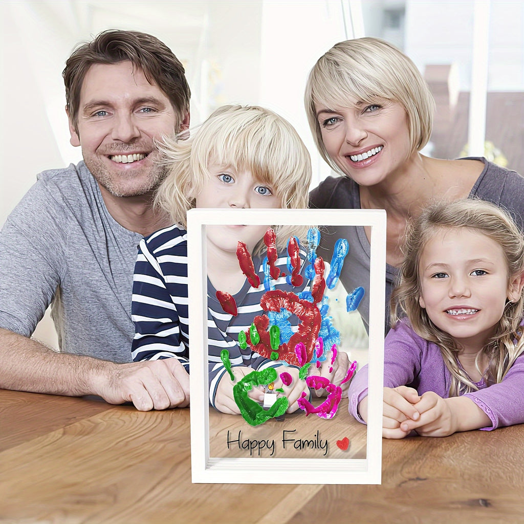 Home Decoration 1 set Modern Wooden Picture Frame DIY Family Handprint Kit Craft Wall Mountable Keepsake Gifts