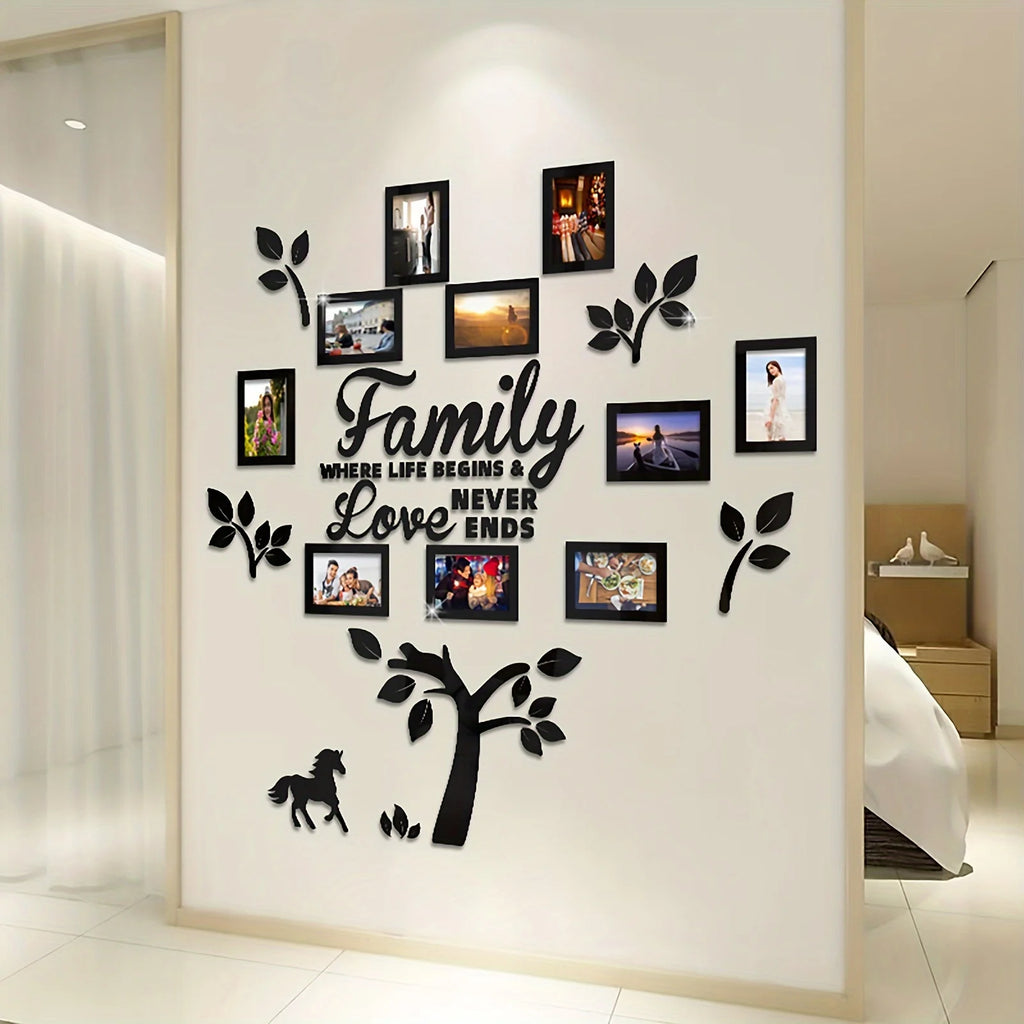 3D Acrylic Photo Frame Wall Decorations with Poster Templates Collage Gallery Family Wedding Back to School Anniversary