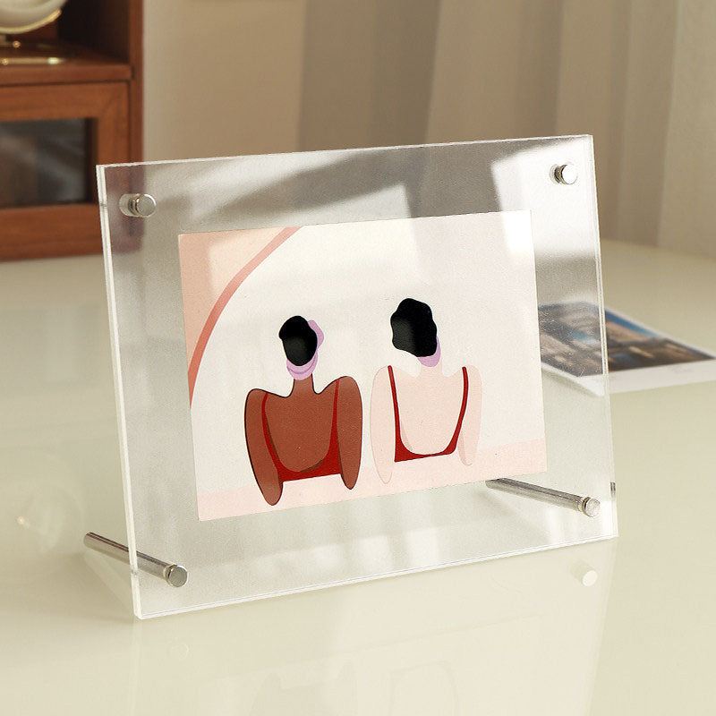 5-Inch 6-Inch 7-Inch Acrylic Frame With Double-Sided Transparent Crystal Wall Hanging Postcard Photo Home Office Desk Decoration