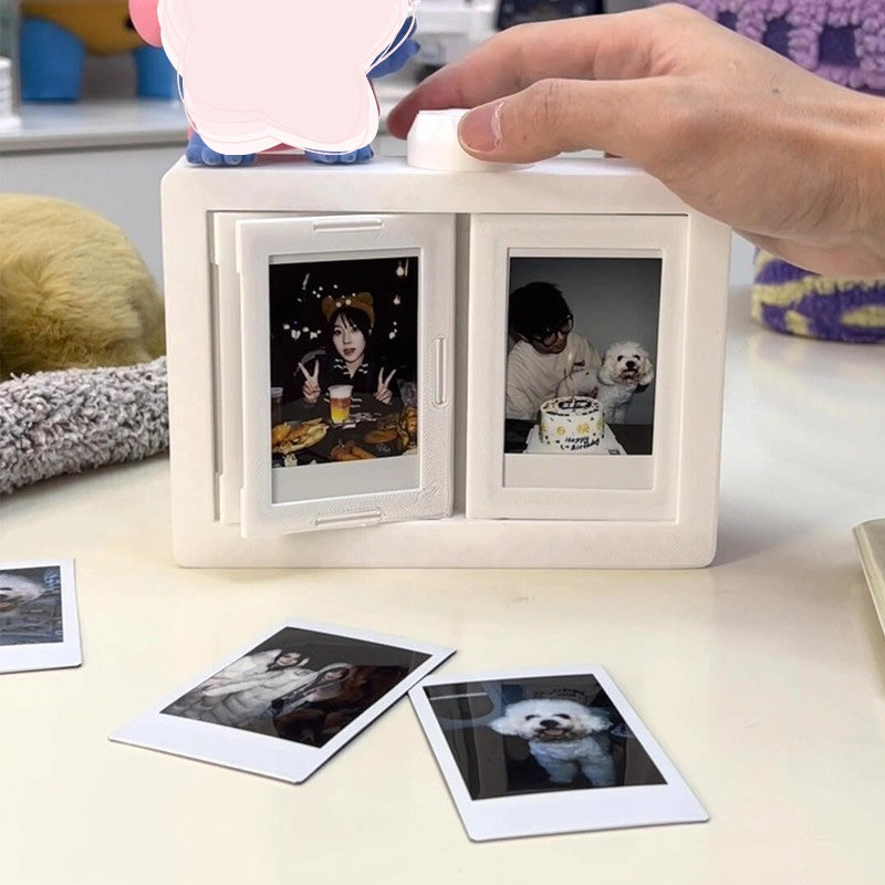 Rotatable Photo Frame Kpop Photocard Holder Idol Picture Frame Display Stand Desk Accessorie Room Desktop Decor Marco De Fotos