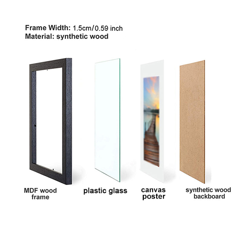 14pcs 4x6 Inch Picture Frames, Wooden Photo Frames without Mat ,Tabletop or Wall Display for Prints, Paintings, Poster