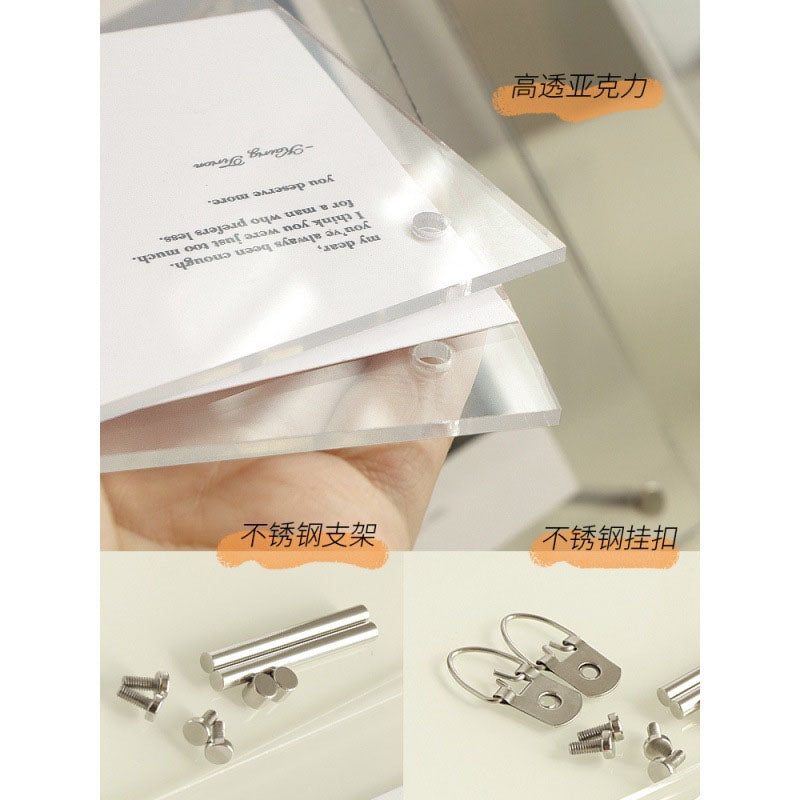 5-Inch 6-Inch 7-Inch Acrylic Frame With Double-Sided Transparent Crystal Wall Hanging Postcard Photo Home Office Desk Decoration