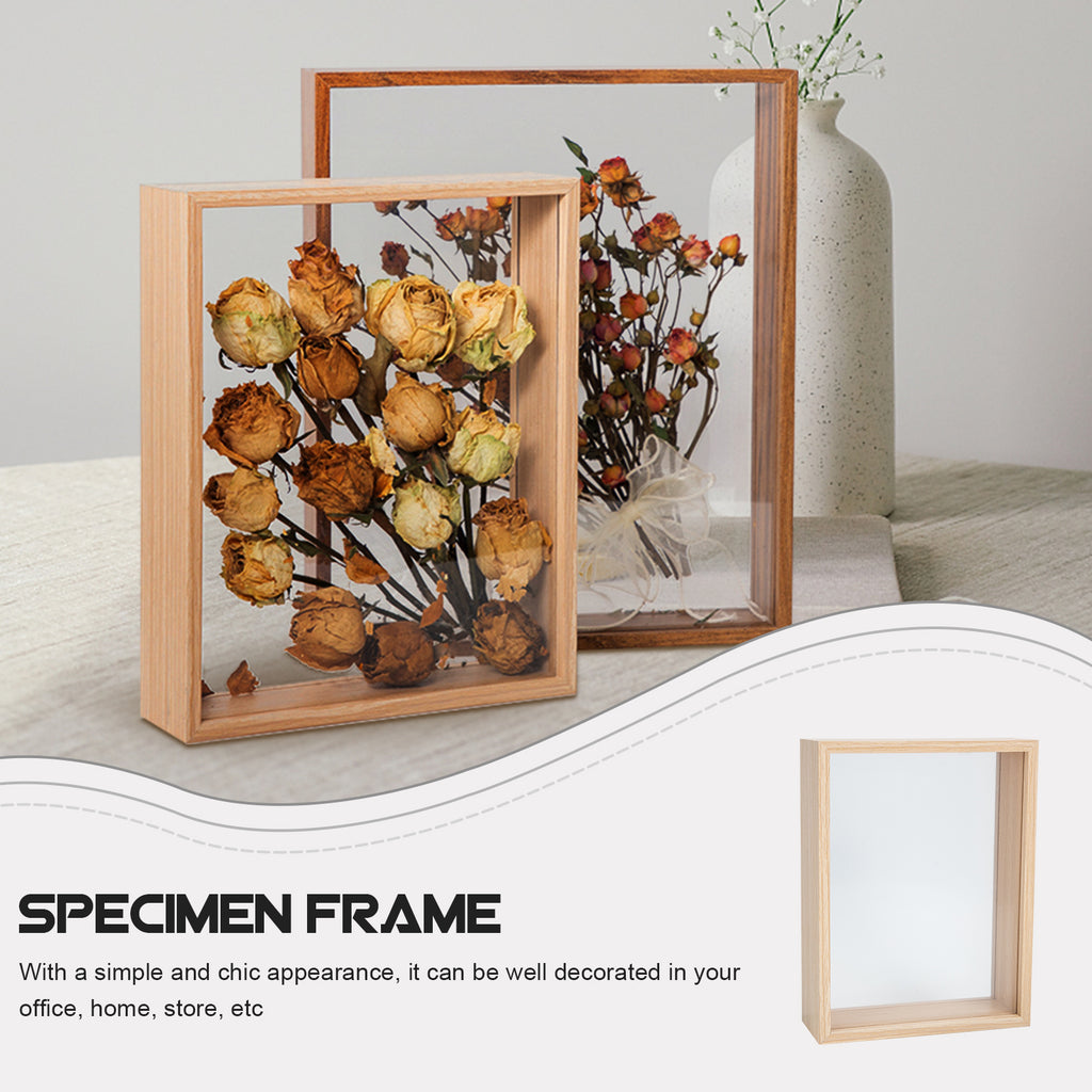 3D Photo Frame Hollow Dried Flower Photo Frame Diy Craft Three-dimensional Dry Desk Khaki Specimen Display Home Decoration