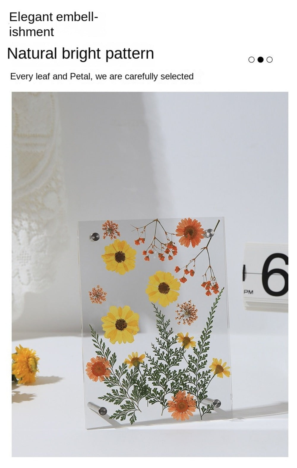 New DIY Glass Picture Frame Double-Sided Transparent Display Stand Decorative Handmade Acrylic Photo Frame For Dried Flowers