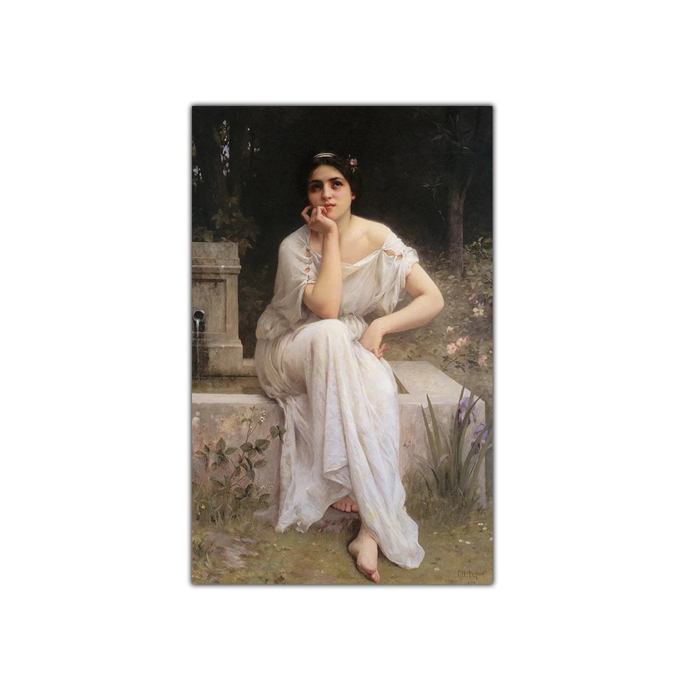 Amable Lenoir " Meditation " Canvas Oil Painting Classical Print Poster Picture Modern Wall Decor Home Living room Decoration