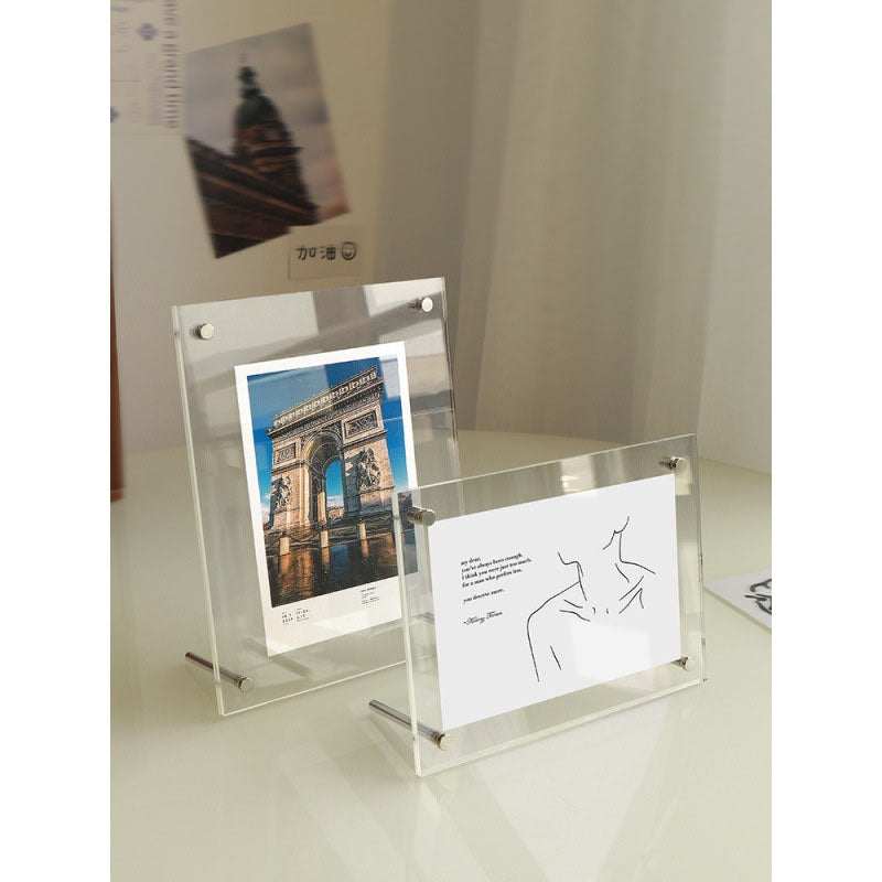 5-Inch 6-Inch 7-Inch Acrylic Frame With Double-Sided Transparent Crystal Wall Hanging Postcard Photo Home Office Desk Decoration