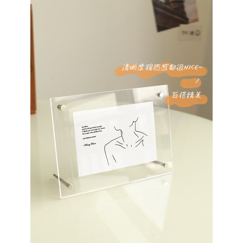 5-Inch 6-Inch 7-Inch Acrylic Frame With Double-Sided Transparent Crystal Wall Hanging Postcard Photo Home Office Desk Decoration