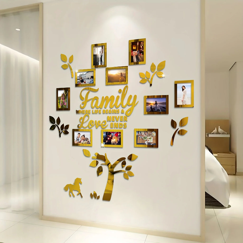 3D Acrylic Photo Frame Wall Decorations with Poster Templates Collage Gallery Family Wedding Back to School Anniversary