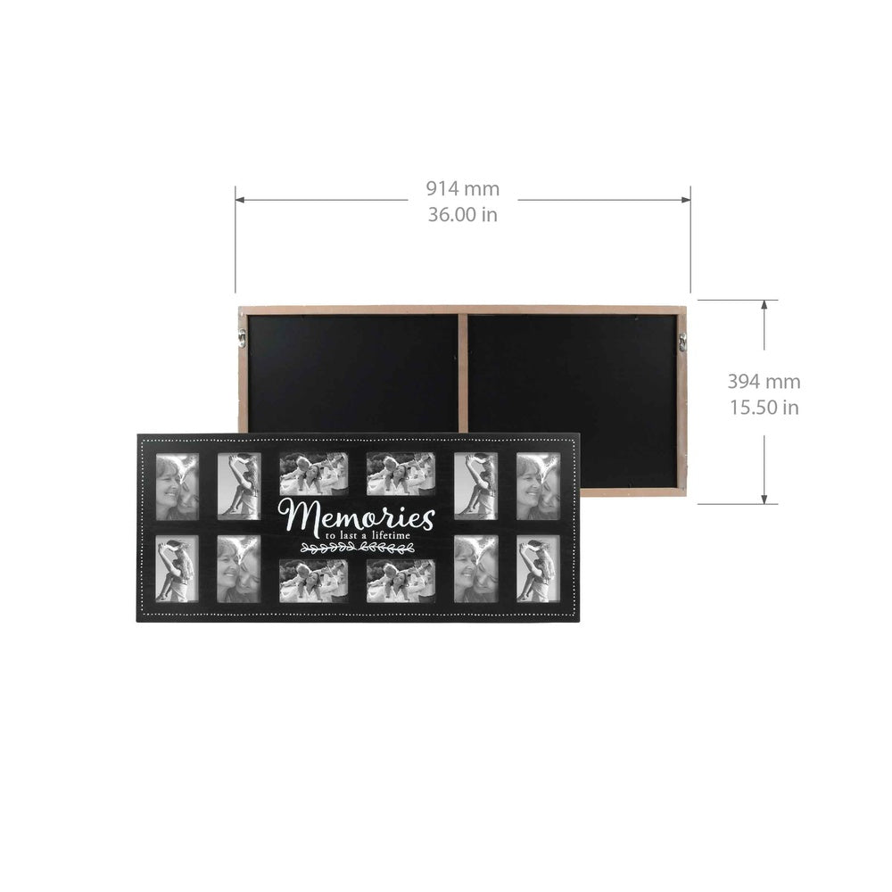 12 Opening Rustic Photo Frame Collage Wall Decor 4x6 Pictures Durable MDF Easy to Hang Family Gift