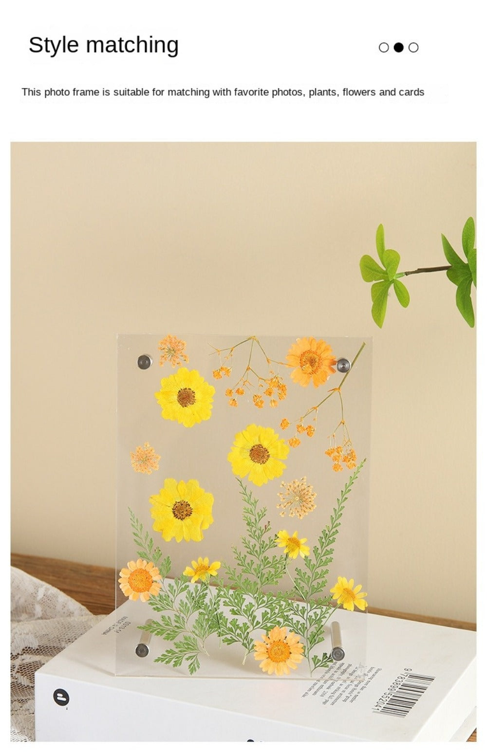 New DIY Glass Picture Frame Double-Sided Transparent Display Stand Decorative Handmade Acrylic Photo Frame For Dried Flowers