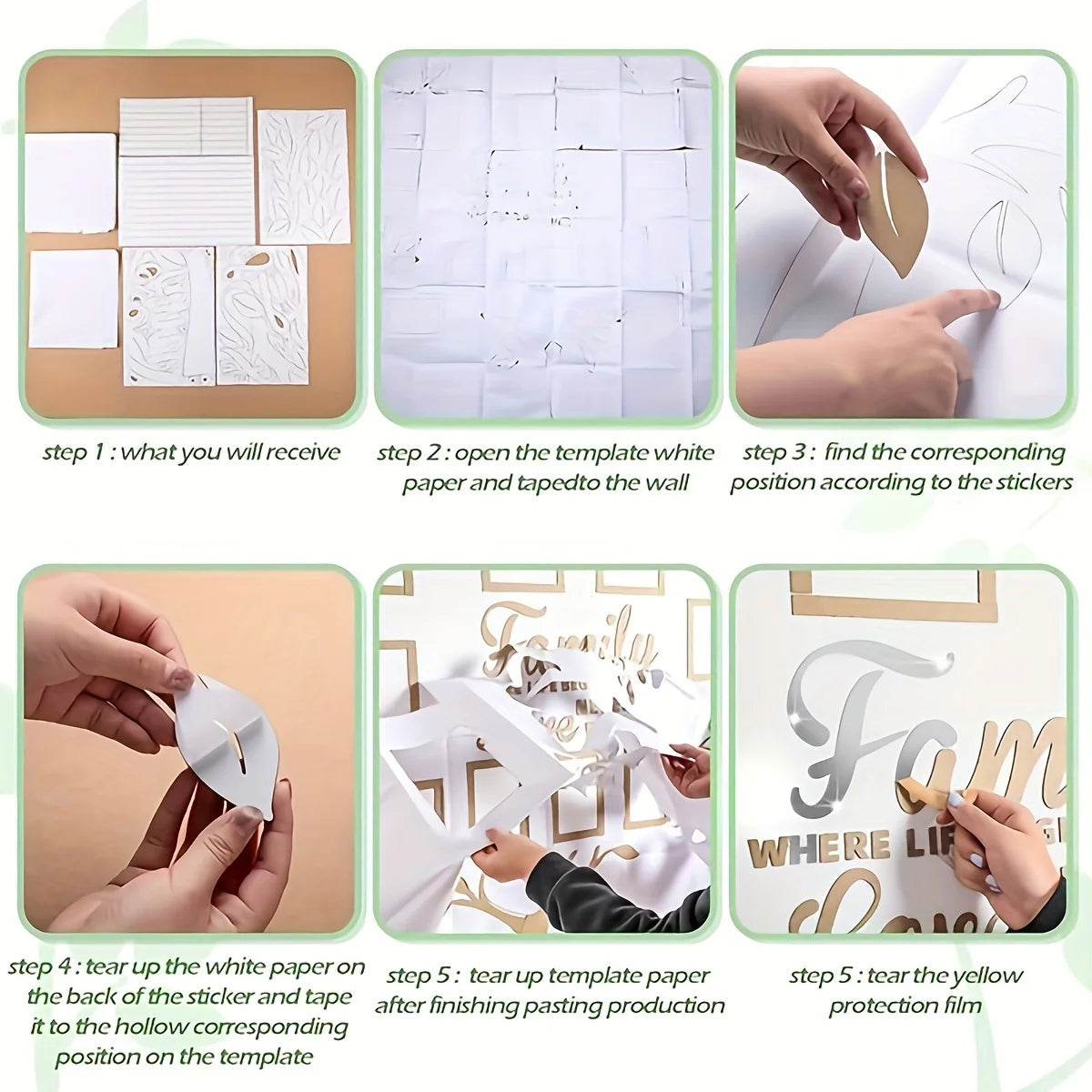 3D Acrylic Photo Frame Wall Decorations with Poster Templates Collage Gallery Family Wedding Back to School Anniversary