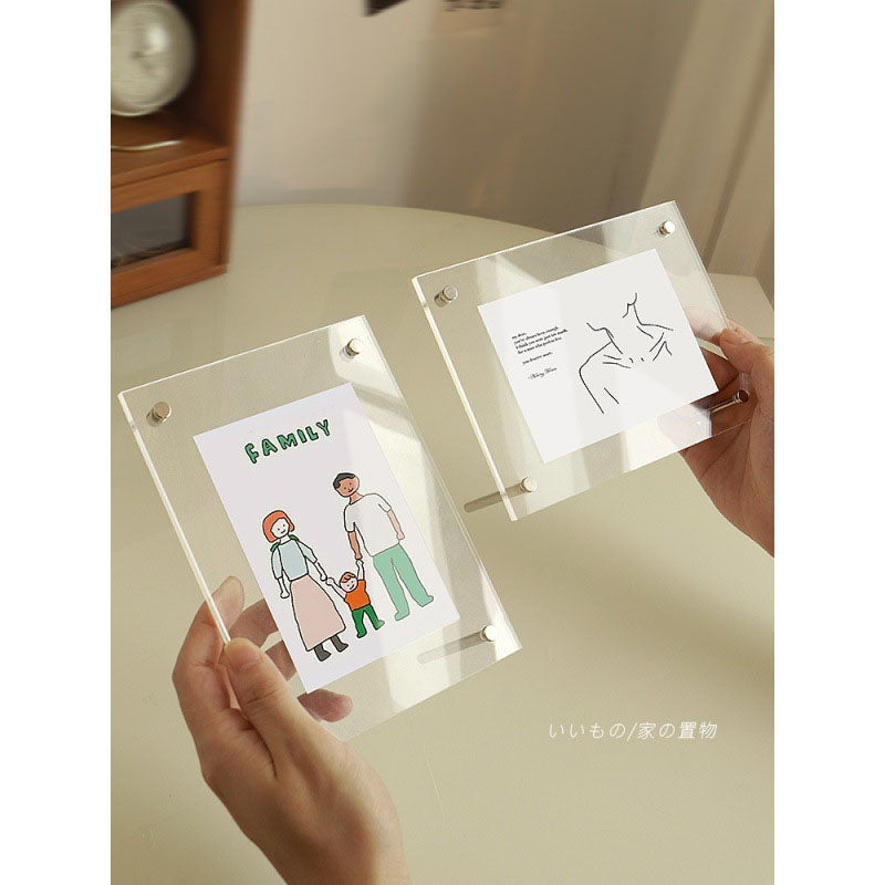 5-Inch 6-Inch 7-Inch Acrylic Frame With Double-Sided Transparent Crystal Wall Hanging Postcard Photo Home Office Desk Decoration