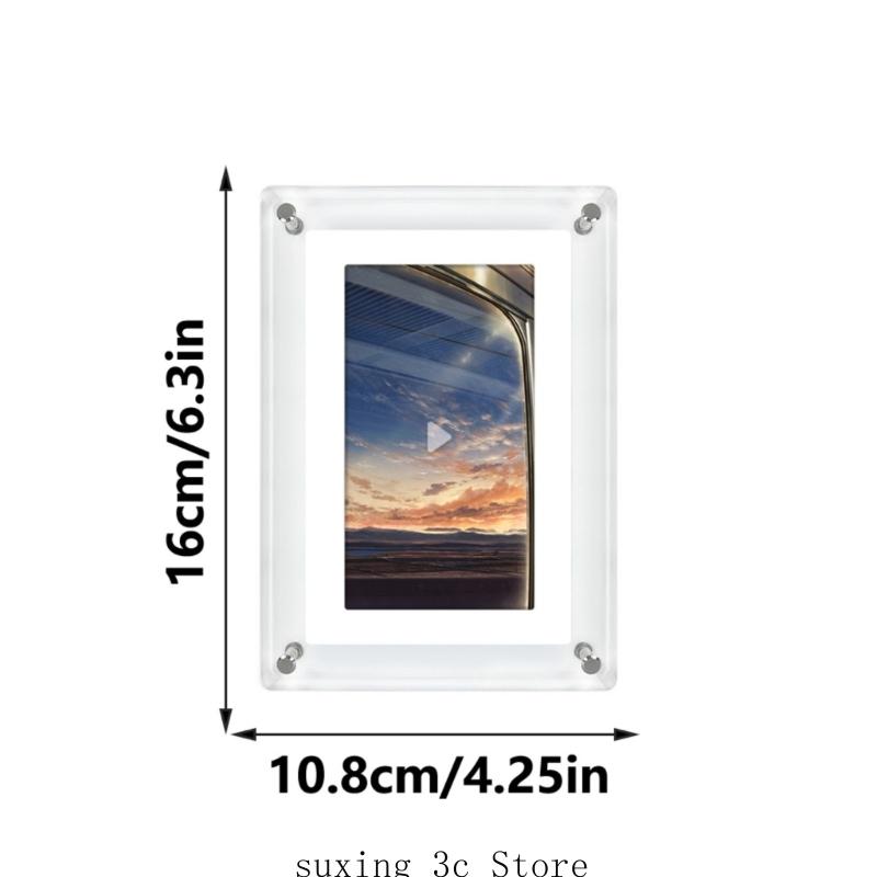 5Inch Acrylic Video Photo Frame Automatic Rotation Feature 1200mAh Rechargeable Battery For Home and Office Decoration