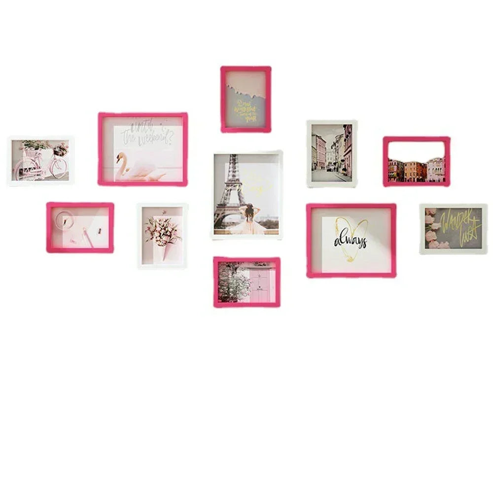 Living Room Photo Frame 11PCS American Wall Combination Wooden Hanging Picture Frame Creative Restaurant Home Decoration