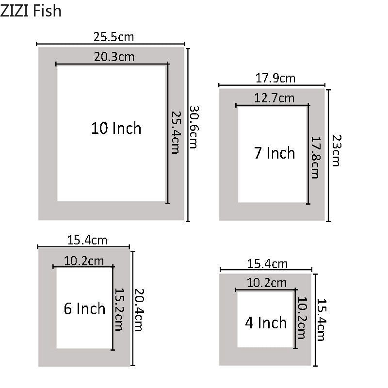 Light Blue Plastic Photo Frame 4/6/7/10 Inch Brown Picture Frames Rustic Home Decor Nightstand Family Portrait Desk Decoration
