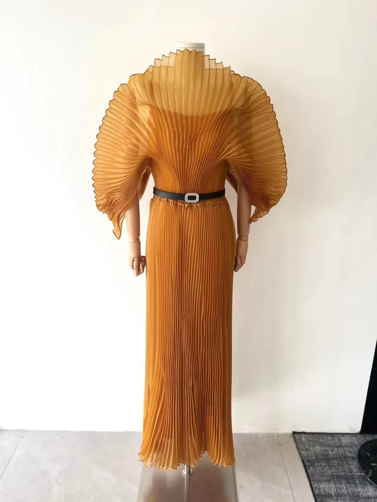 Fold Miyake Folds 2024 Fall New Women's Hand-pleated Loose Dress Plus-size Women's Evening Dress