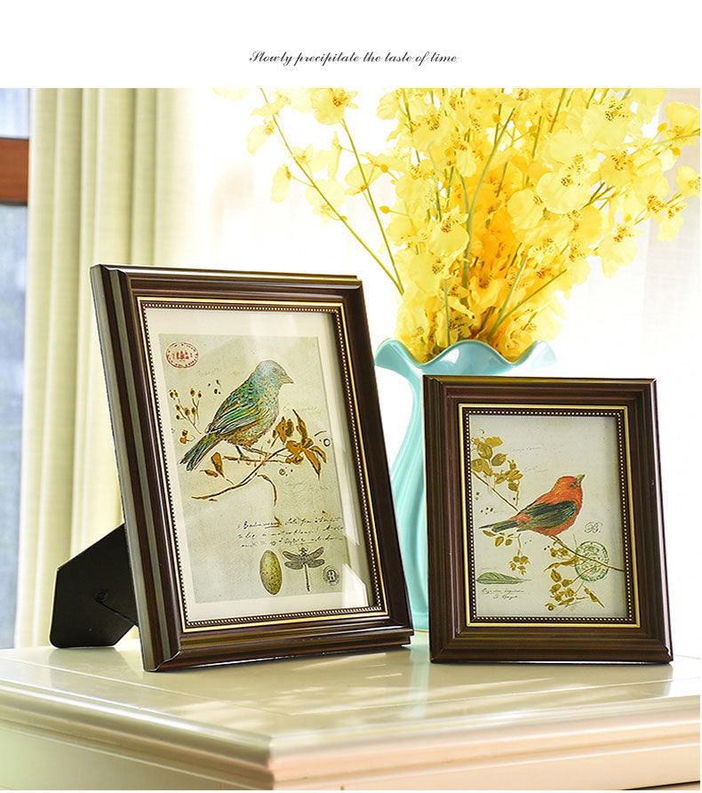 Light Blue Plastic Photo Frame 4/6/7/10 Inch Brown Picture Frames Rustic Home Decor Nightstand Family Portrait Desk Decoration