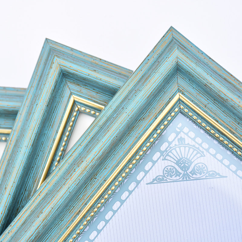 Light Blue Plastic Photo Frame 4/6/7/10 Inch Brown Picture Frames Rustic Home Decor Nightstand Family Portrait Desk Decoration