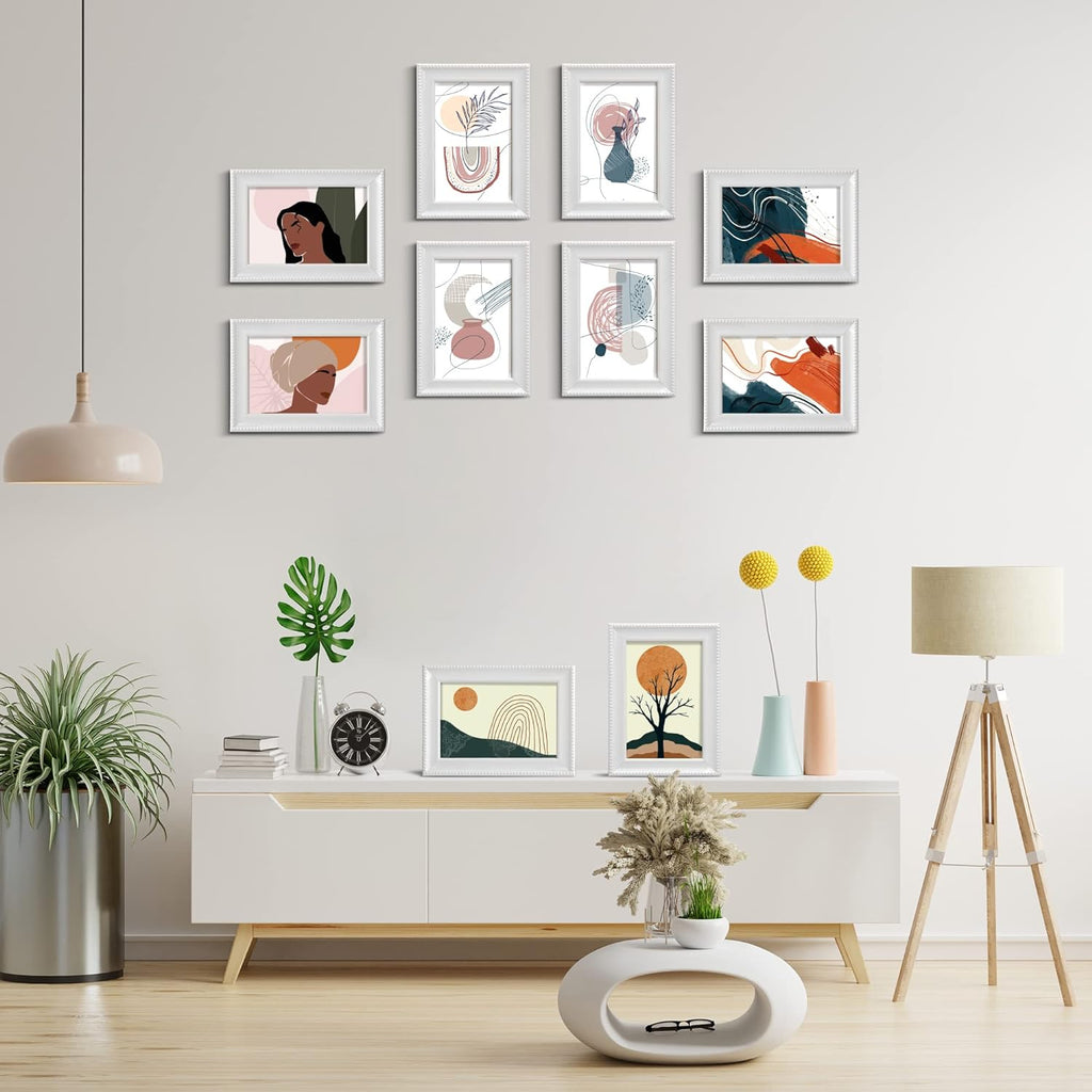 4x6 Picture Frames Set 12 Pack White Black Multi Photo Kit Gallery Wall Décor Tabletop Display Frame Hanging Mount For Desk