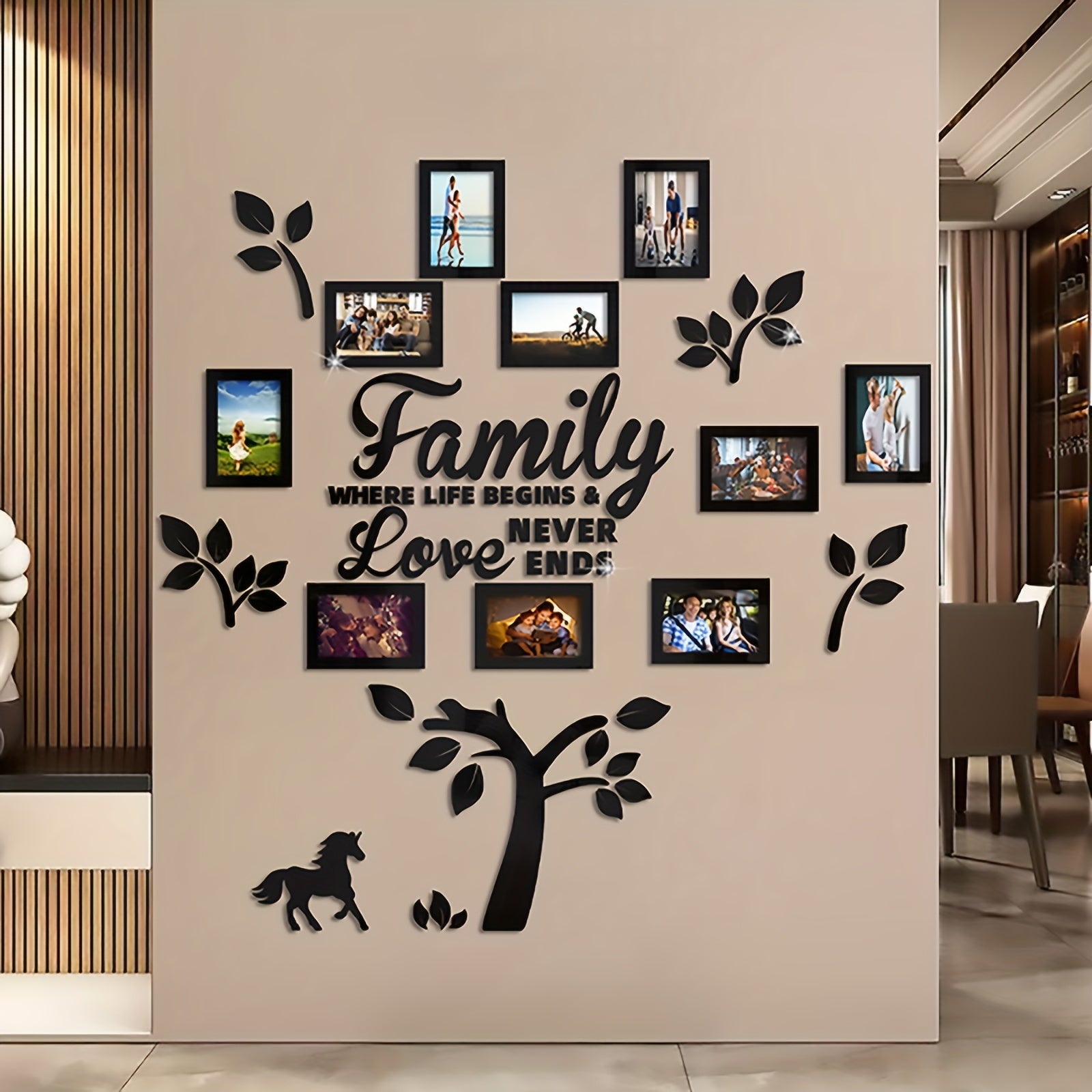 3D Acrylic Photo Frame Wall Decorations with Poster Templates Collage Gallery Family Wedding Back to School Anniversary