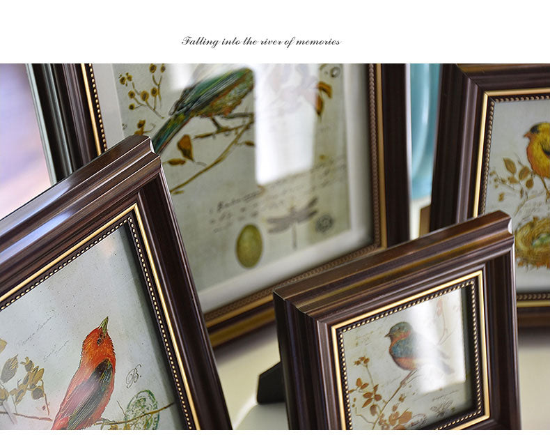 Light Blue Plastic Photo Frame 4/6/7/10 Inch Brown Picture Frames Rustic Home Decor Nightstand Family Portrait Desk Decoration