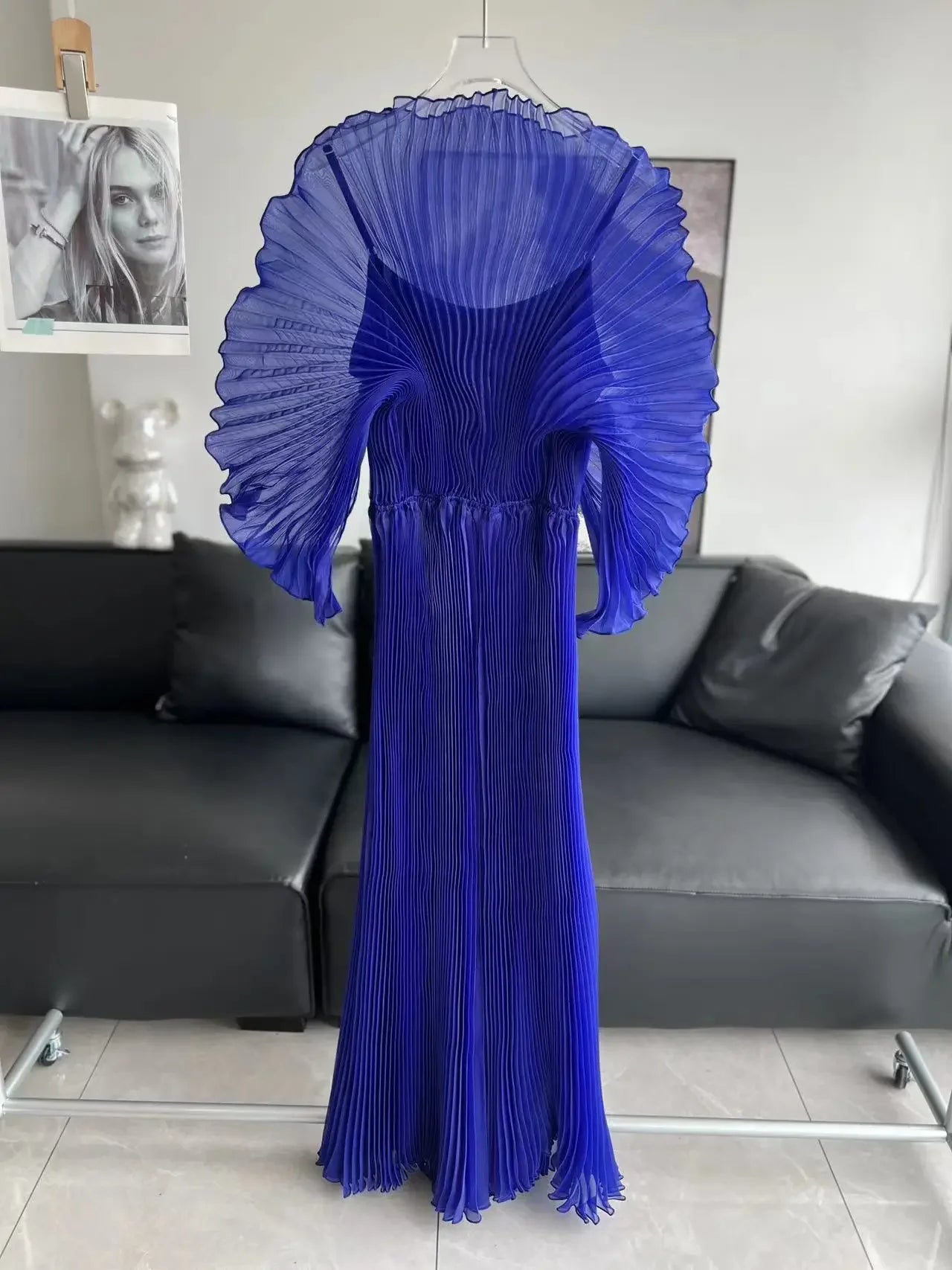 Fold Miyake Folds 2024 Fall New Women's Hand-pleated Loose Dress Plus-size Women's Evening Dress