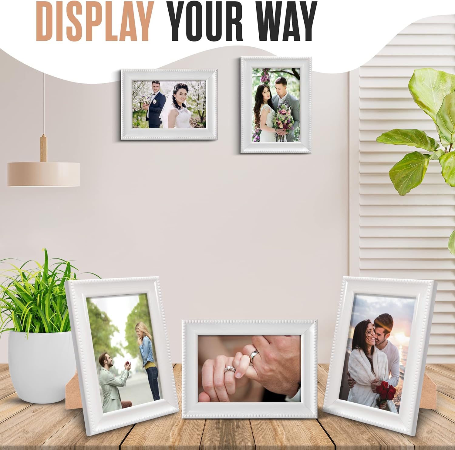 4x6 Picture Frames Set 12 Pack White Black Multi Photo Kit Gallery Wall Décor Tabletop Display Frame Hanging Mount For Desk