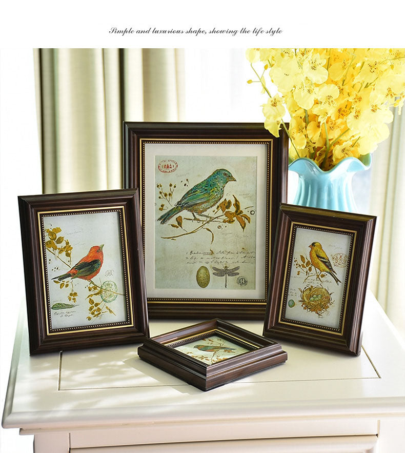 Light Blue Plastic Photo Frame 4/6/7/10 Inch Brown Picture Frames Rustic Home Decor Nightstand Family Portrait Desk Decoration