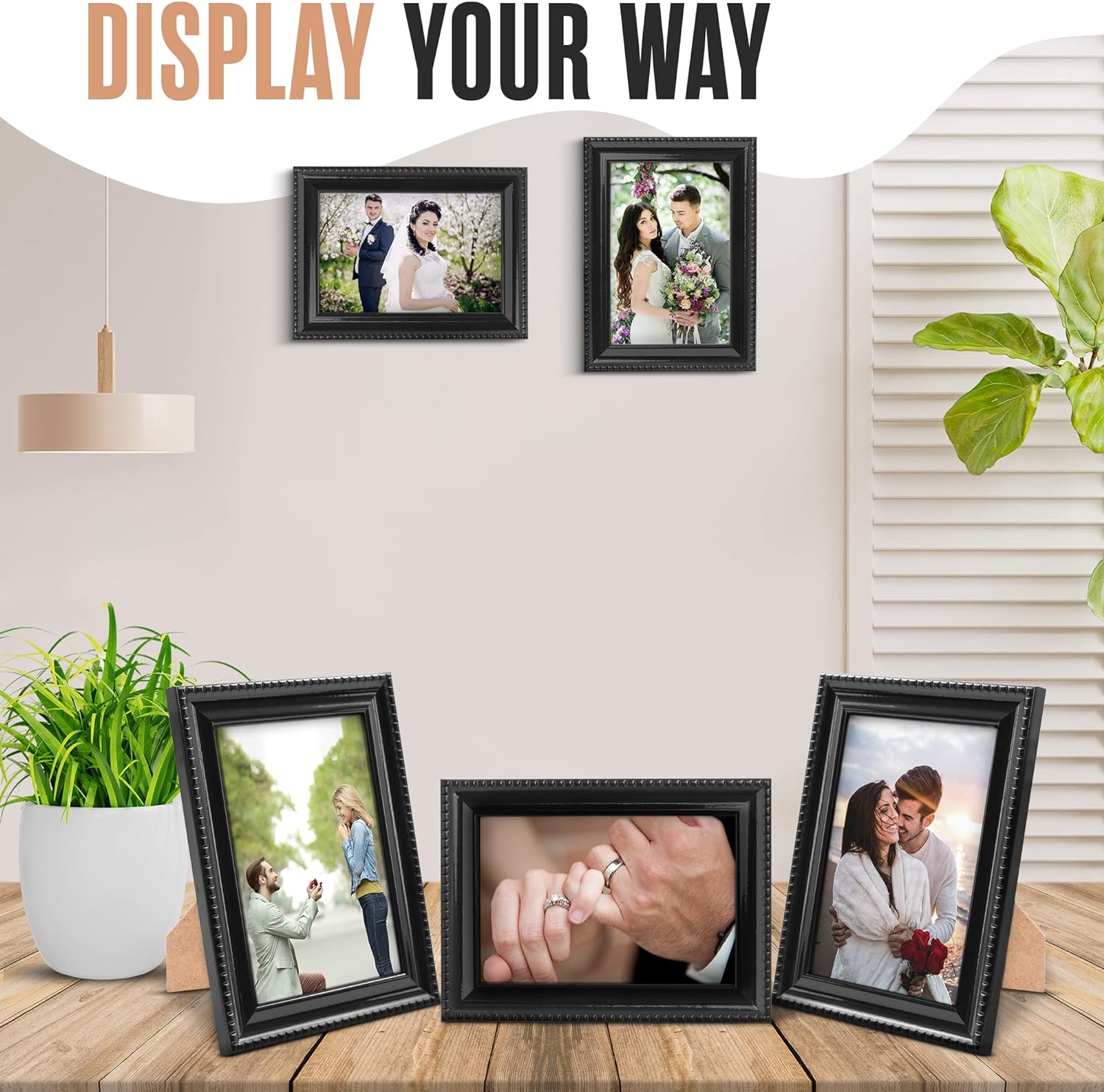 4x6 Picture Frames Set 12 Pack White Black Multi Photo Kit Gallery Wall Décor Tabletop Display Frame Hanging Mount For Desk